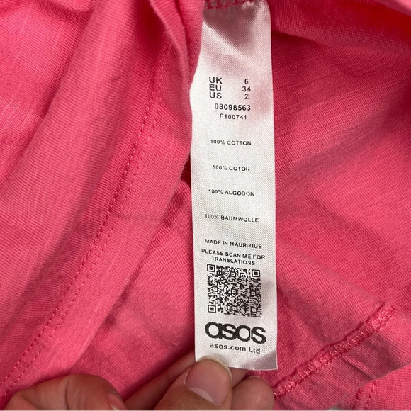 ASOS Pink Darling Dress, Size 2, ruffle top, off shoulder‎ or on shoulder - Picture 2 of 8